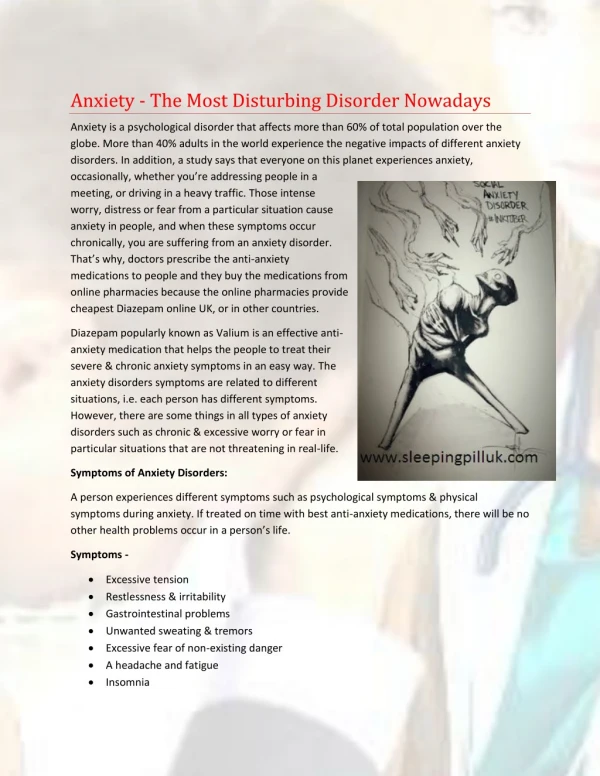 Anxiety - The Most Disturbing Disorder Nowadays