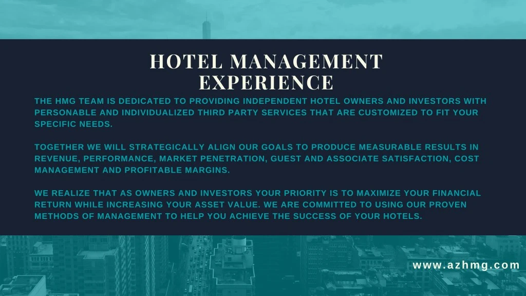 hotel management experience