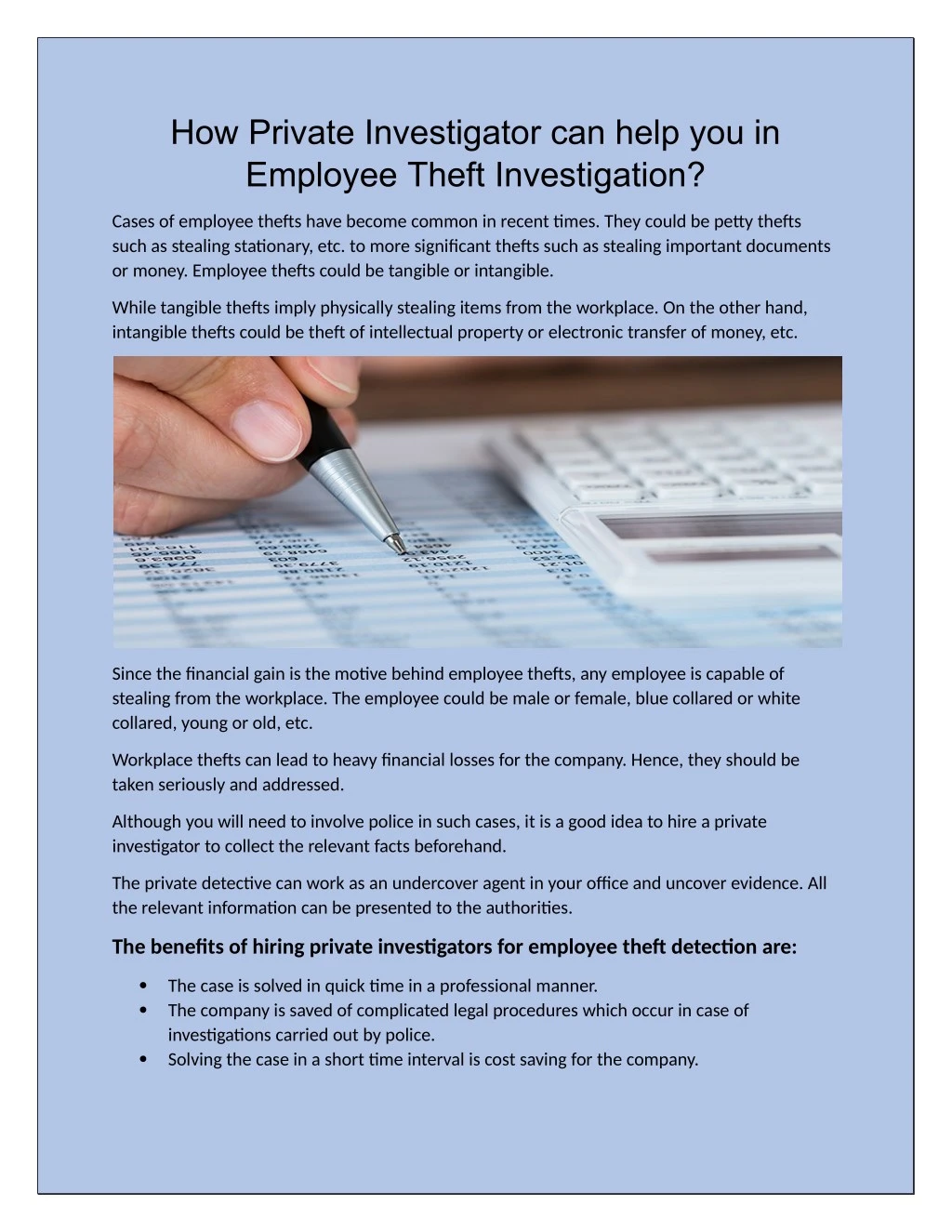 how private investigator can help you in employee