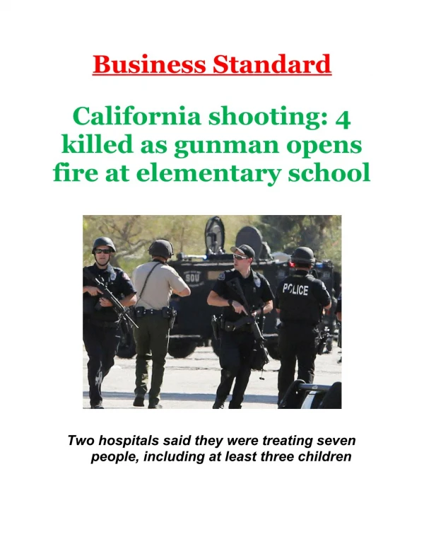 California shooting: 4 killed as gunman opens fire at elementary school