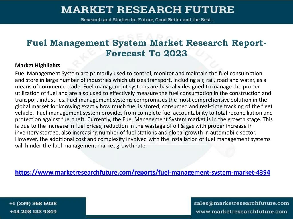 fuel management system market research report forecast to 2023