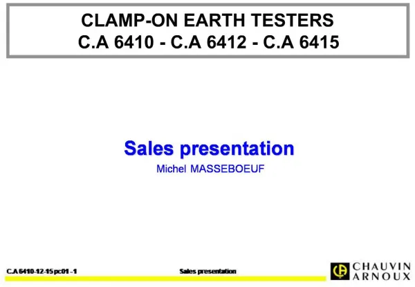 CLAMP-ON EARTH TESTERS C.A 6410 - C.A 6412 - C.A 6415