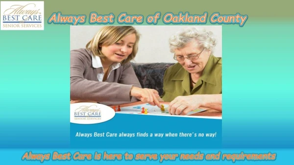 Assisted Living Waterford - Always Best Crae