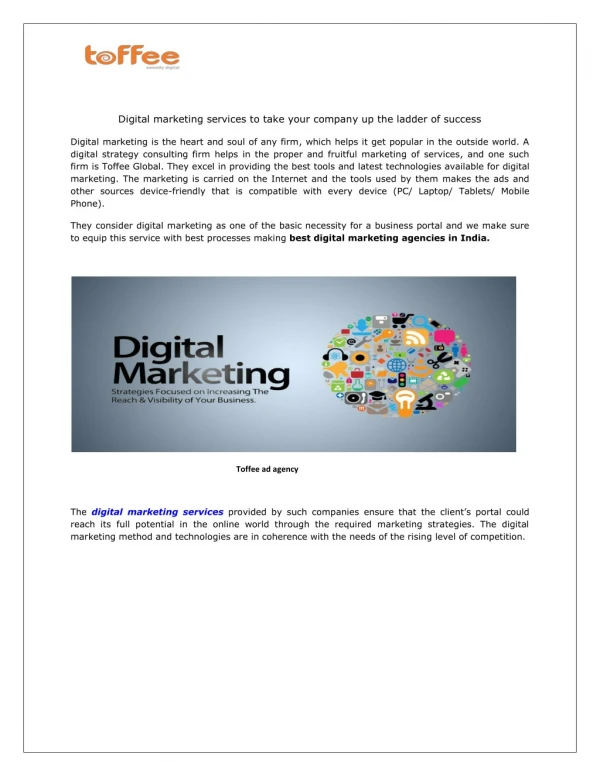 Digital marketing services to take your company up the ladder of success
