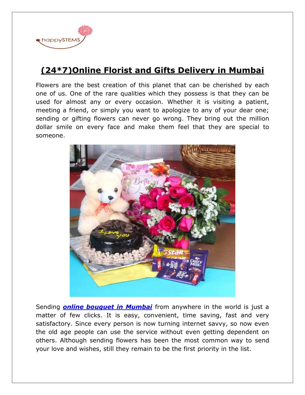 24 7 online florist and gifts delivery in mumbai