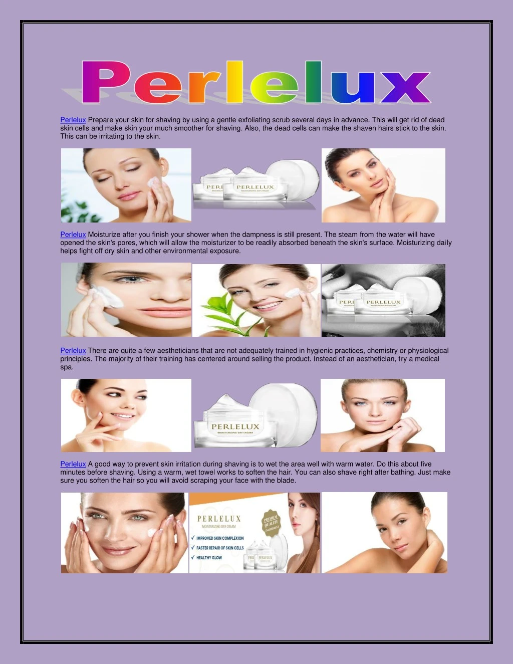 perlelux prepare your skin for shaving by using