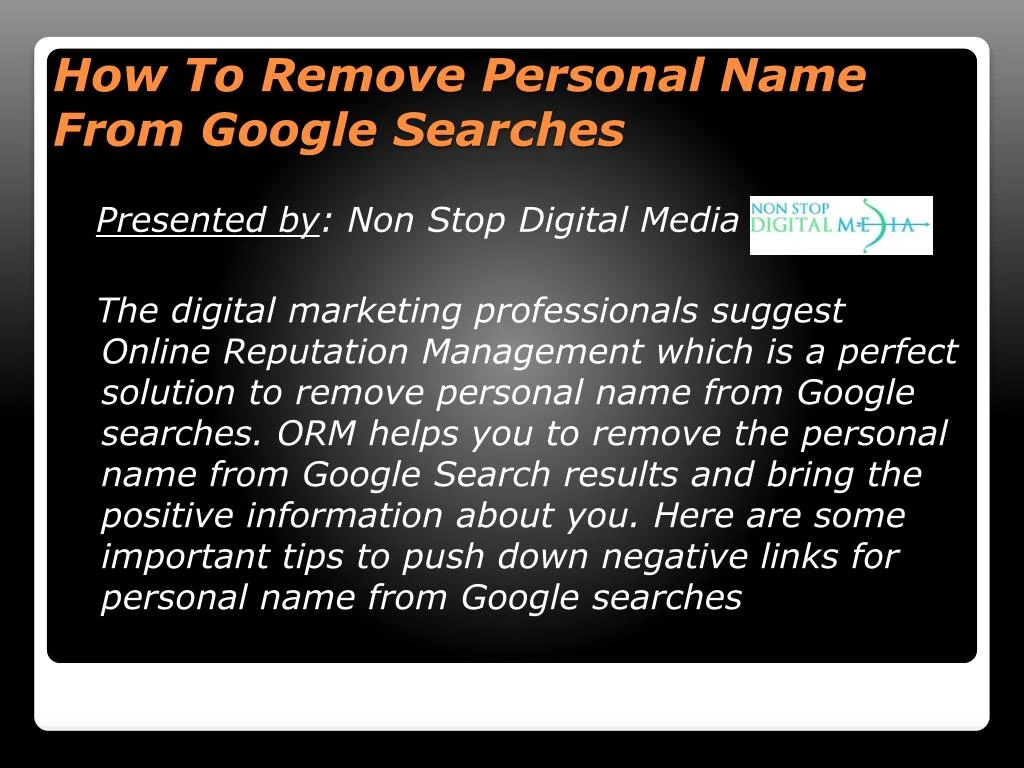 how to remove personal name from google searches