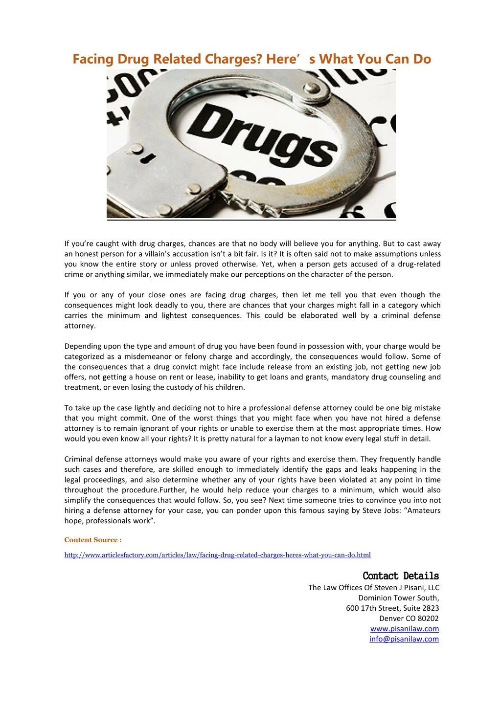 facing drug related charges here s what you can do
