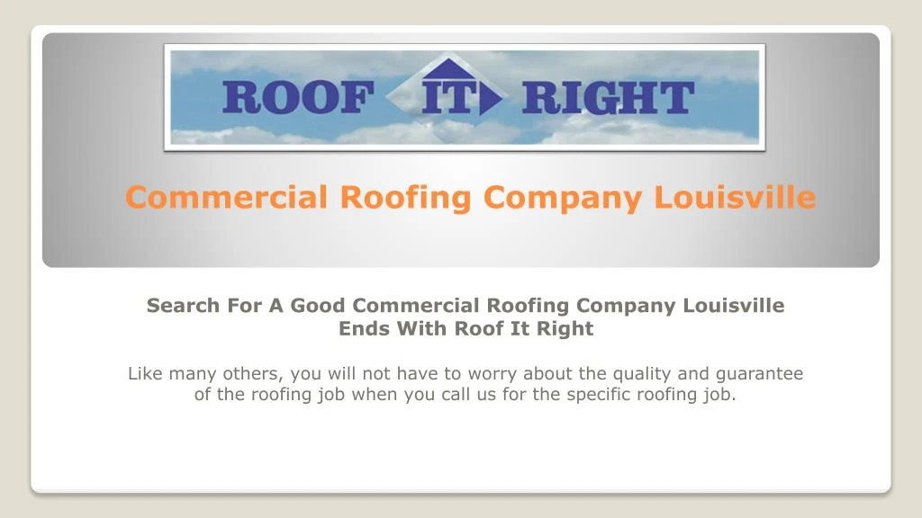commercial roofing company louisville