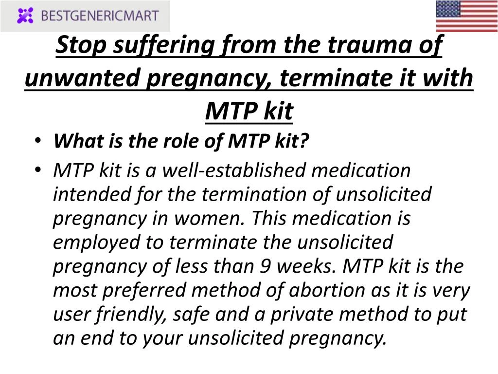 stop suffering from the trauma of unwanted pregnancy terminate it with mtp kit