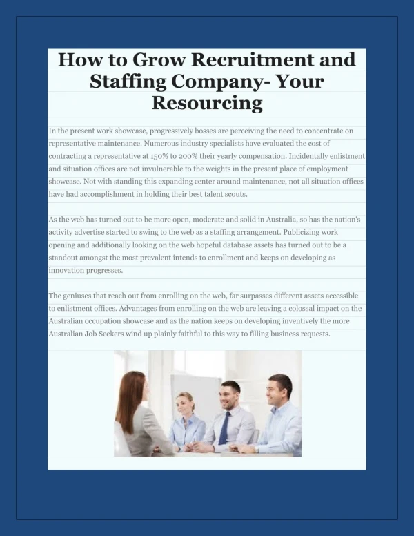 How to Grow Recruitment and Staffing Company- Your Resourcing