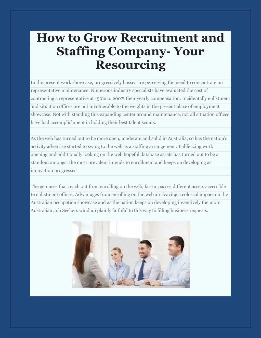 how to grow recruitment and staffing company your