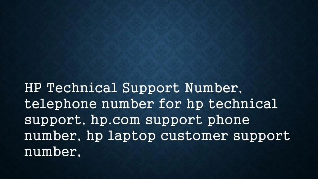 hp technical support number telephone number