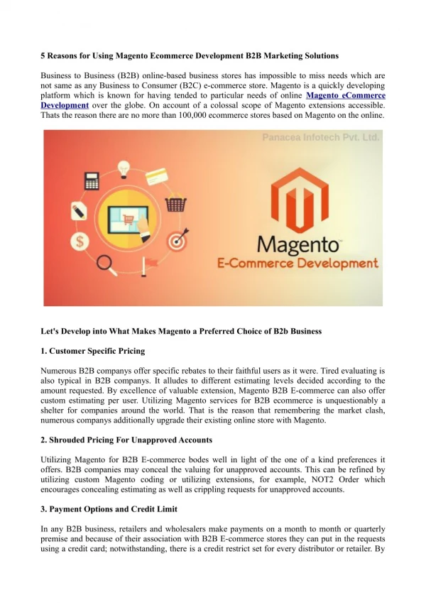5 Reasons for Using Magento Ecommerce Development B2B Marketing Solutions