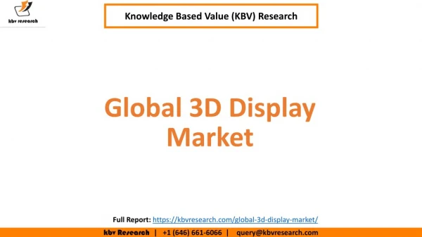 Global 3D Display Market Segmentation