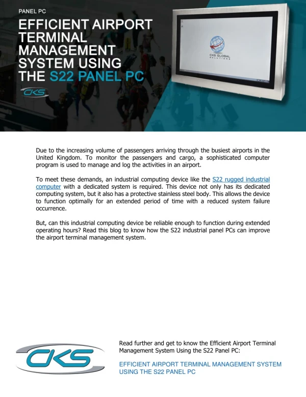 Efficient Airport Terminal Management System Using the S22 Panel PC