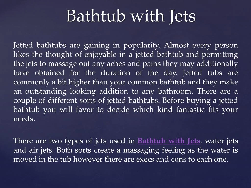 bathtub with jets