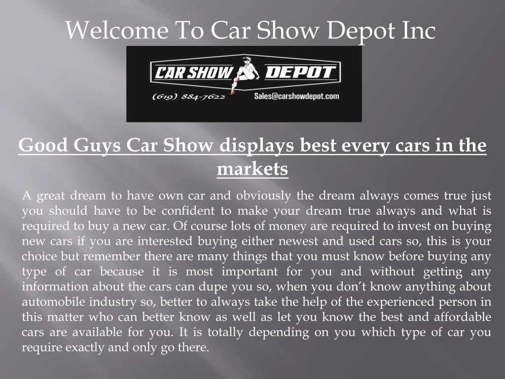 welcome to car show depot inc