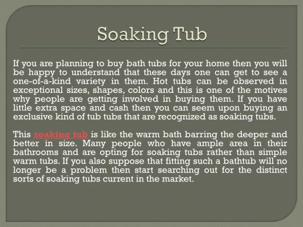 Soaking Tub