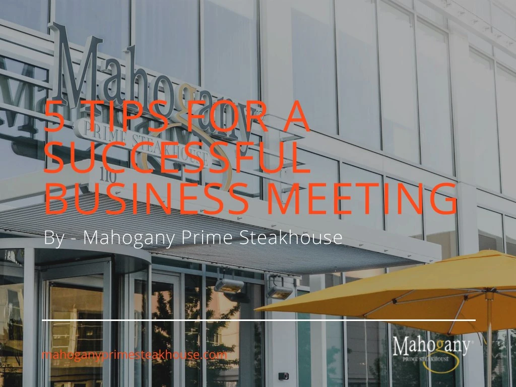 5 tips for a successful business meeting