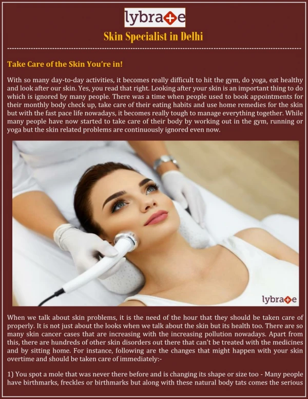 Skin Specialist in Delhi - Lybrate