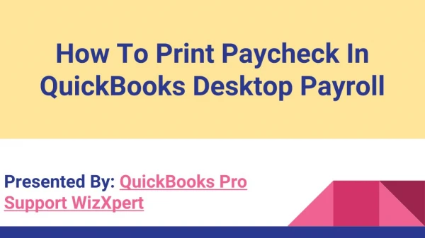 How To Print Paycheck In QuickBooks Desktop Payroll