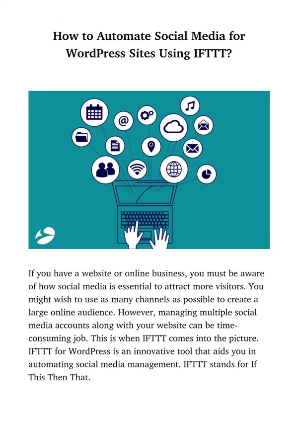 How to Automate Social Media for WordPress Sites Using IFTTT?