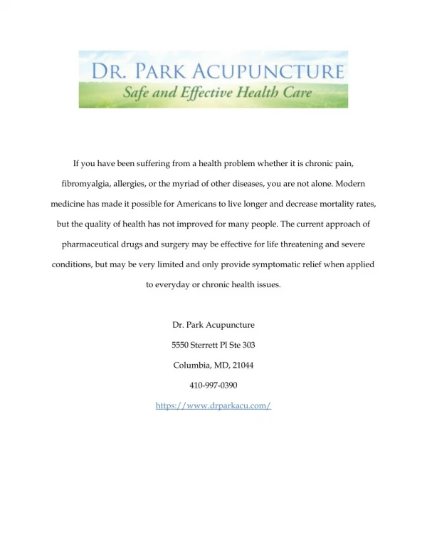 Acupuncture in Columbia MD