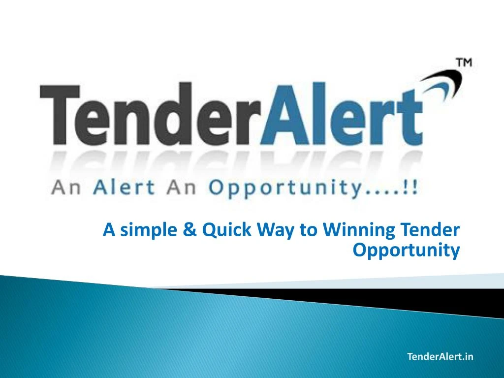 a simple quick way to winning tender opportunity