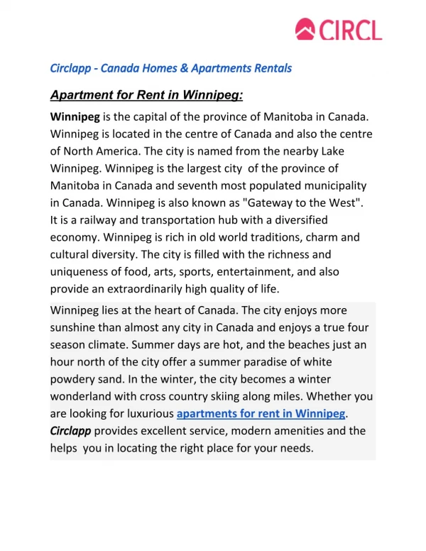 Circlapp- Canada Homes & Apartments Rentals