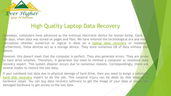 High Quality Laptop Data Recovery