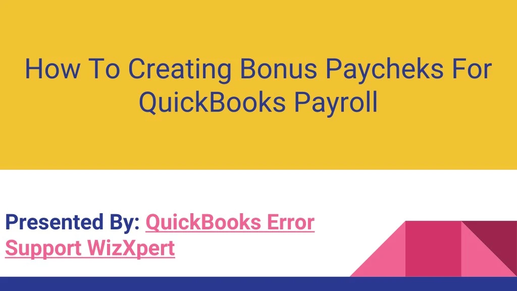 how to creating bonus paycheks for quickbooks