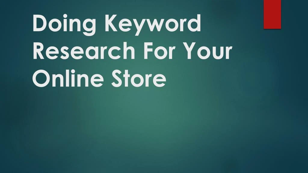 doing keyword research for your online store