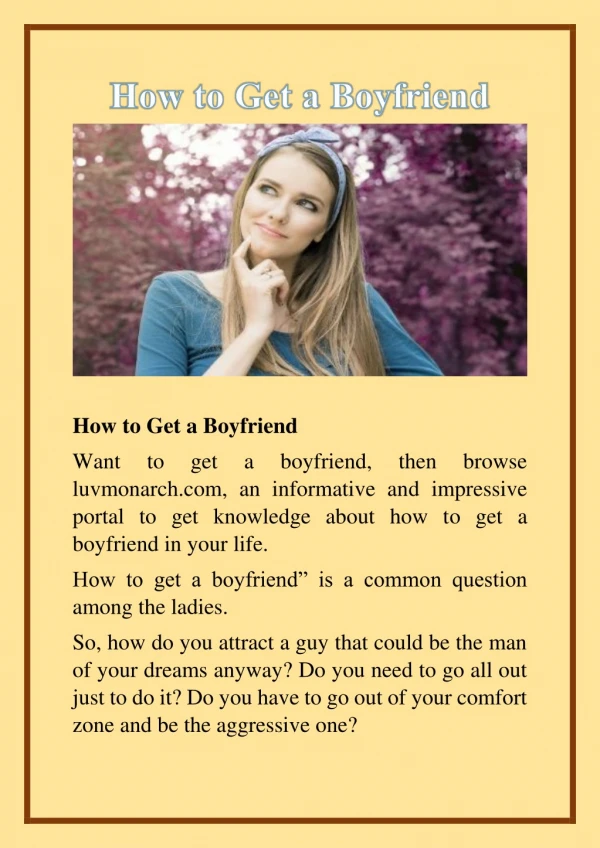How to Get a Boyfriend