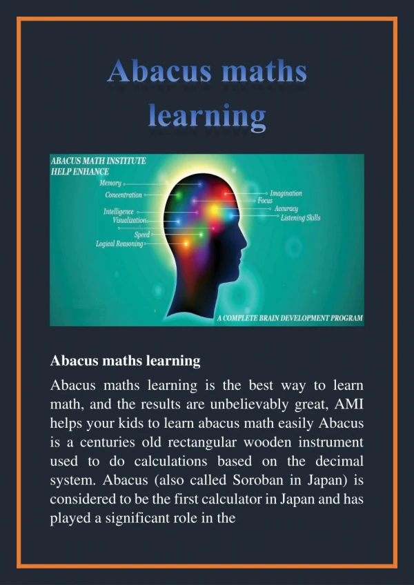 Abacus maths learning