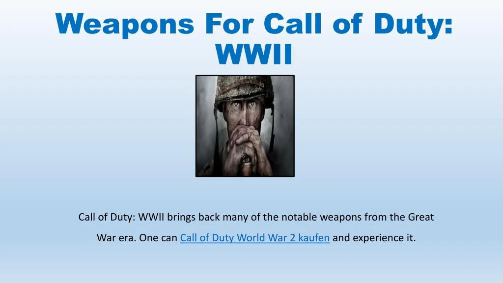 weapons for call of duty wwii