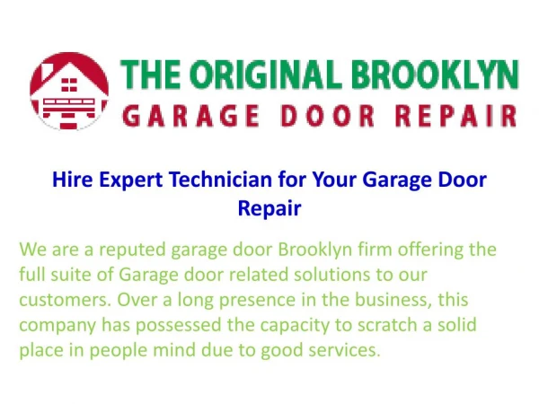 Hire Expert Technician for Your Garage Door Repair
