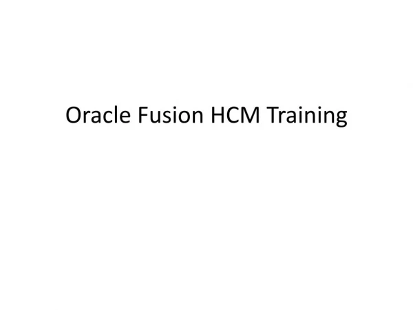 Oracle Fusion HCM Training insttitute