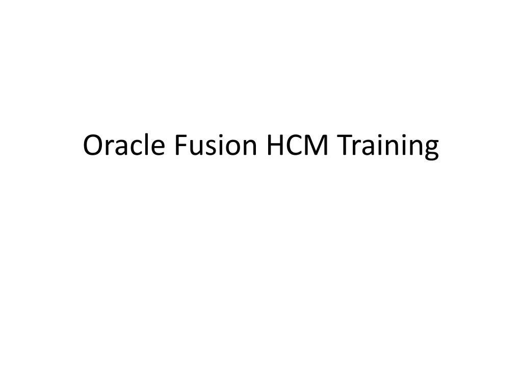 oracle fusion hcm training