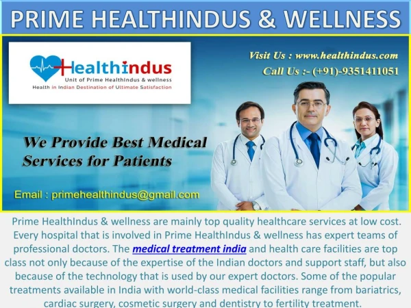 Get Low Cost Medical Treatment india - Prime HealthIndus & Wellness
