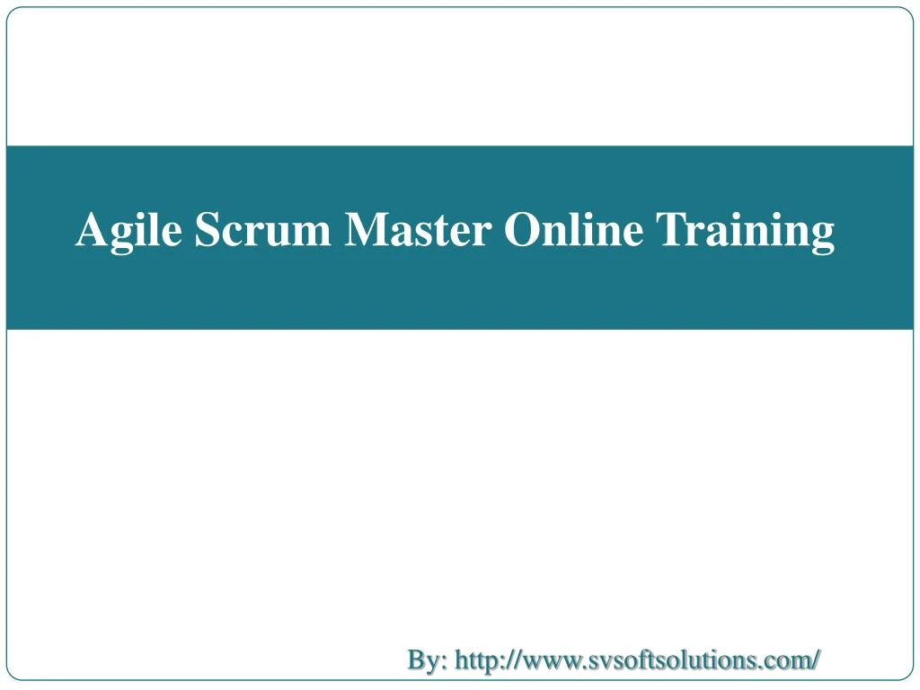 agile scrum master online training