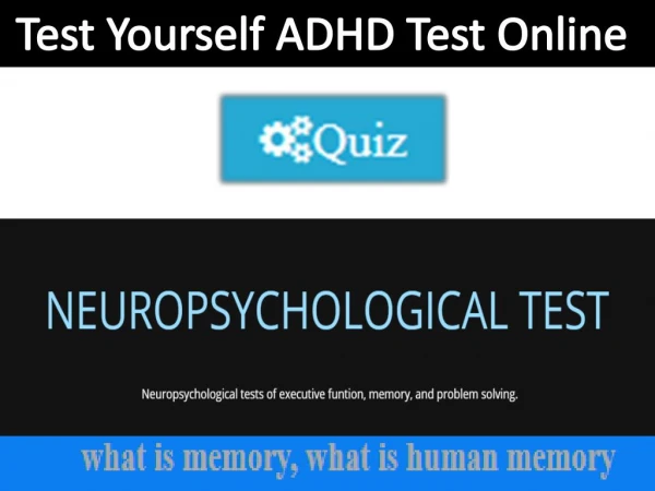 Test yourself ADHD Test Online