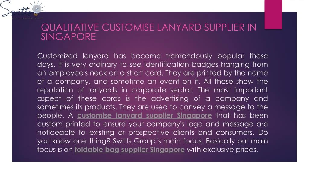 qualitative customise lanyard supplier in singapore