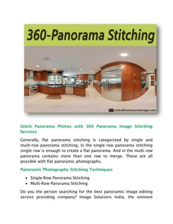Stitch Panorama Photography-Advanced 360 Panorama Stitching