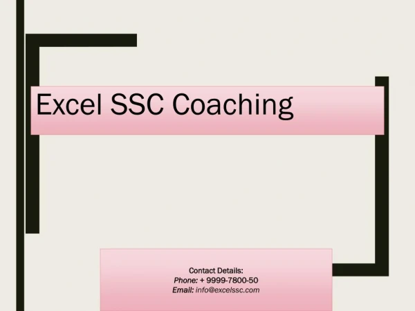 SSC coaching in Delhi- Excel SSC