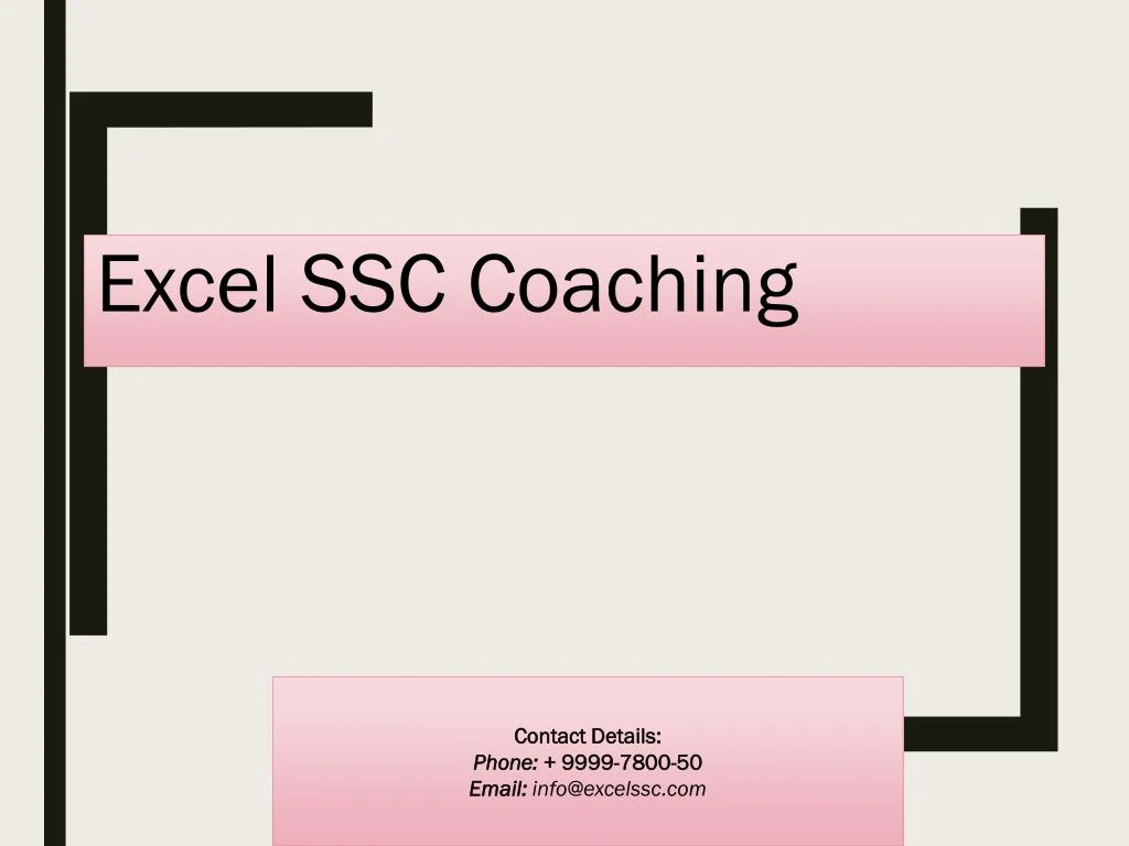 excel ssc coaching