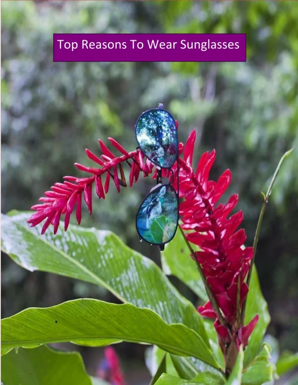 Top Reasons To Wear Sunglasses