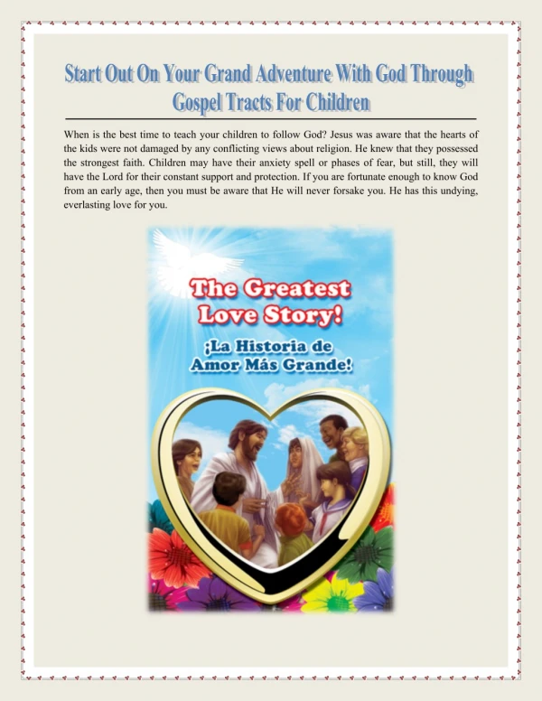 Start Out On Your Grand Adventure With God Through Gospel Tracts For Children