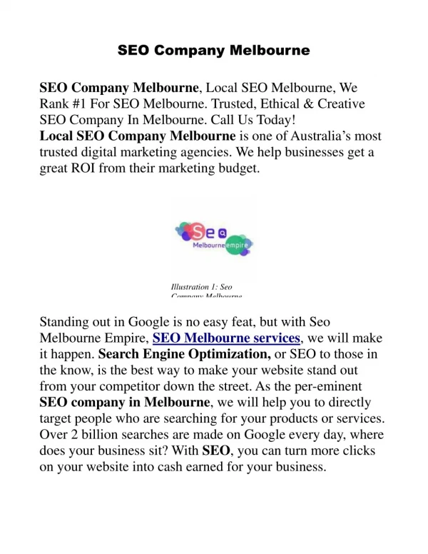 SEO Services In Melbourne-Seo Company Melbourne