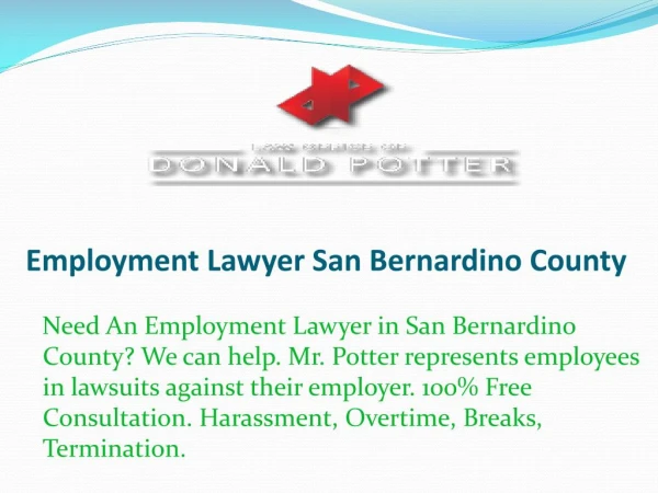 Employment Lawyer San Bernardino County